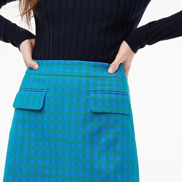 J.Crew Front-flap pocket skirt in colorful gingham - Picture 3 of 5